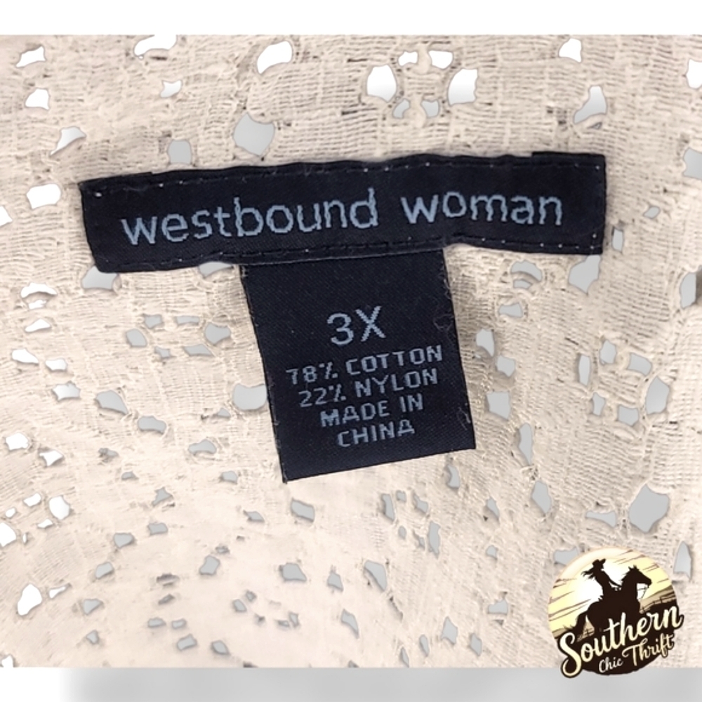 WESTBOUND - 3X Off White Lace Blouse - Picture 4 of 4